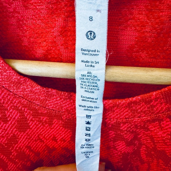 Lululemon Athletica Bright Red/Orange Athletic Top - Picture 4 of 4